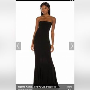 Norma Kamali Strapless Fishtail Gown.  Size M.
